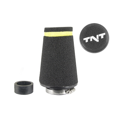 TNT Luftfilter Speed, Svart, Anslutning Ø 28/35mm, (Ø 70 - 48mm x l. 100mm)