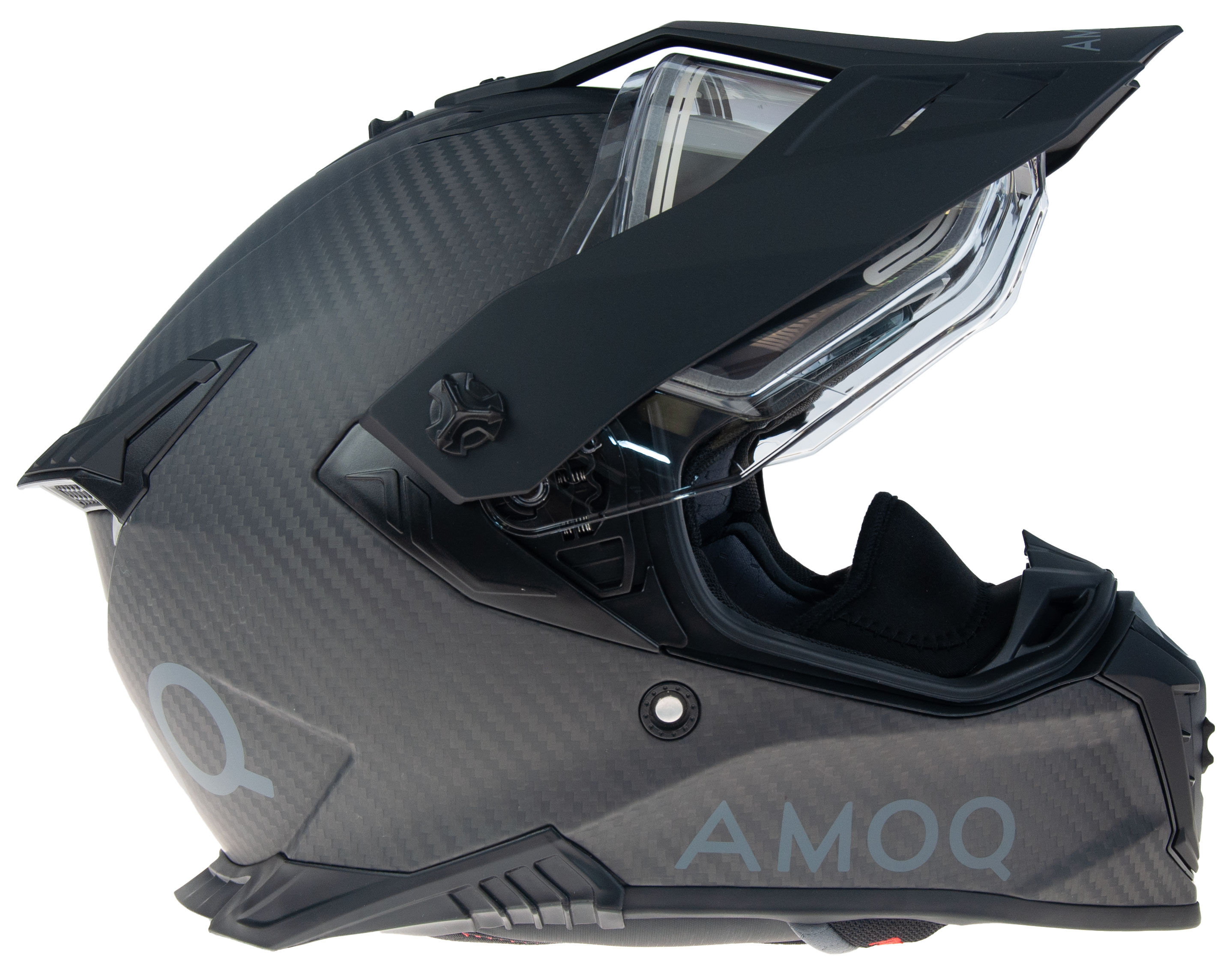 AMOQ Recoil Kolfiberhjälm med elvisir Blackout XS