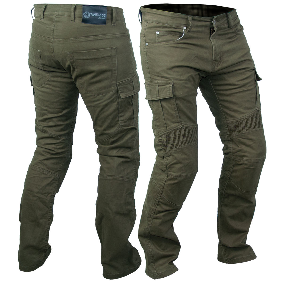 TIMELESS Bandit kevlar jeans, 40/33", grön, stretch, CE