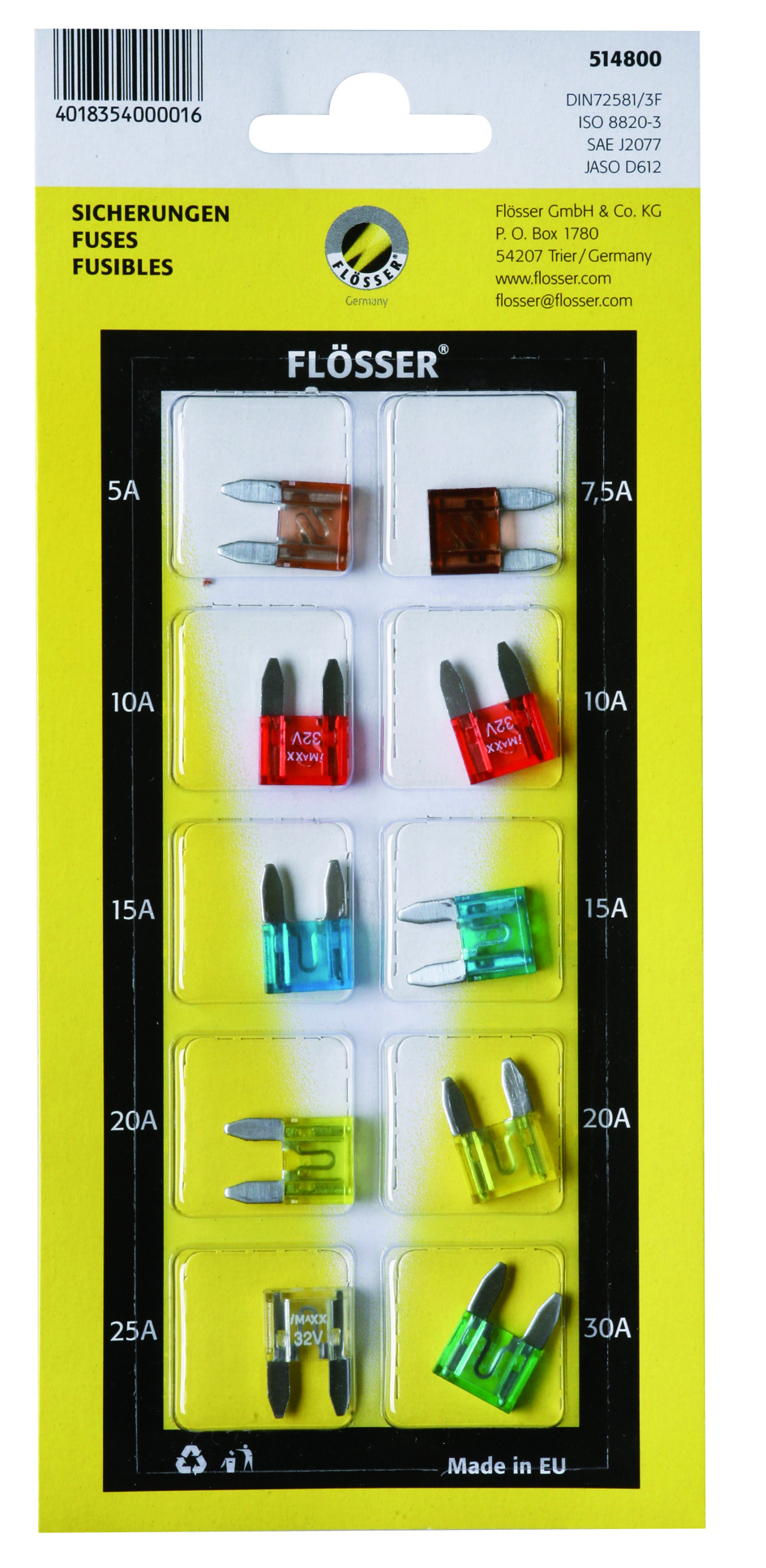 Flösser Mini fuse kit 5148xx 10 pcs